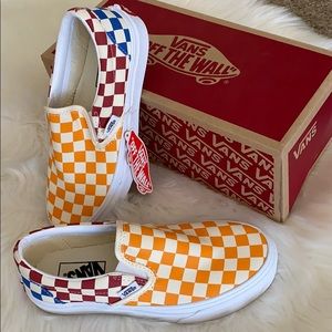Vans slip-on multi color checkerboard